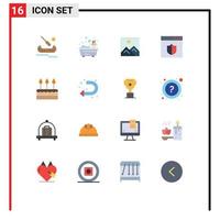 Set of 16 Vector Flat Colors on Grid for event cake picture webpage secure Editable Pack of Creative Vector Design Elements