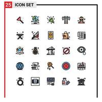 Set of 25 Modern UI Icons Symbols Signs for avatar canada international ax decoration Editable Vector Design Elements