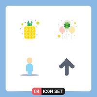 4 iconos planos universales signos símbolos de alimentos irlandeses naturales celebrar personas elementos de diseño vectorial editables vector