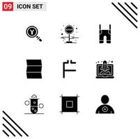 Set of 9 Modern UI Icons Symbols Signs for coin travel baby map straps Editable Vector Design Elements