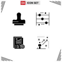 4 Thematic Vector Solid Glyphs and Editable Symbols of clone metrics abacus counting design Editable Vector Design Elements