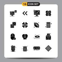 16 Universal Solid Glyphs Set for Web and Mobile Applications casino nuclear synchronization education computer Editable Vector Design Elements