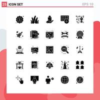 Pictogram Set of 25 Simple Solid Glyphs of hardware devices bag computers hand Editable Vector Design Elements