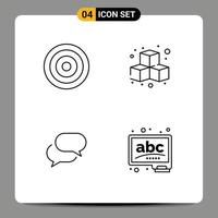 4 Creative Icons Modern Signs and Symbols of basic chat user game mail Editable Vector Design Elements