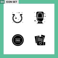 Solid Glyph Pack of 4 Universal Symbols of day ecommerce horseshoe commode free Editable Vector Design Elements