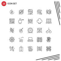 Universal Icon Symbols Group of 25 Modern Lines of search find smoking discount game Editable Vector Design Elements