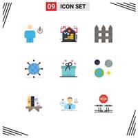 paquete de iconos de vector de stock de 9 signos y símbolos de línea para elementos de diseño de vector editable de interior global de activos de red mundial