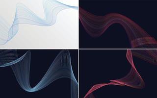 Use these geometric wave pattern vector backgrounds to add visual appeal to your project