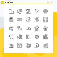 Universal Icon Symbols Group of 25 Modern Lines of internet of things connections celebration full arrow Editable Vector Design Elements
