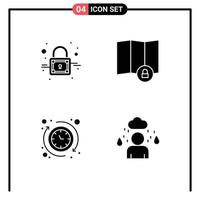 Editable Vector Line Pack of Simple Solid Glyphs of closed the location around cloud Editable Vector Design Elements