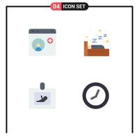 Modern Set of 4 Flat Icons and symbols such as browser diagnostics internet sleep ultrasound Editable Vector Design Elements