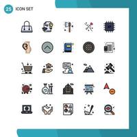 25 Creative Icons Modern Signs and Symbols of gadget computers hatchet chip marriage Editable Vector Design Elements