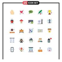 Set of 25 Modern UI Icons Symbols Signs for reward trophy messages cup dot Editable Vector Design Elements