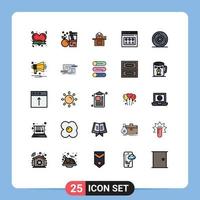 Set of 25 Modern UI Icons Symbols Signs for web internet desk user person Editable Vector Design Elements