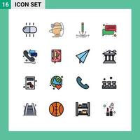 Set of 16 Modern UI Icons Symbols Signs for message conversation vr chat graphic Editable Creative Vector Design Elements