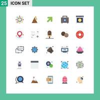 Universal Icon Symbols Group of 25 Modern Flat Colors of browser first launch disease aid Editable Vector Design Elements