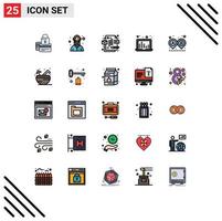 Set of 25 Modern UI Icons Symbols Signs for sound waves sound bars mask laptop design Editable Vector Design Elements