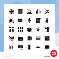 Set of 25 Modern UI Icons Symbols Signs for celebration hand thanks wedding glass Editable Vector Design Elements