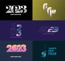 Big Collection of 2023 Happy New Year symbols Cover of business diary for 2023 with wishes vector