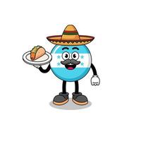 caricatura de personaje de la bandera de honduras como chef mexicano vector