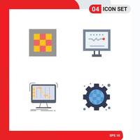 4 Universal Flat Icon Signs Symbols of grid hospital area cardiology application Editable Vector Design Elements