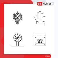 Modern Set of 4 Filledline Flat Colors and symbols such as automation holiday production hand develop Editable Vector Design Elements