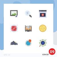 Stock Vector Icon Pack of 9 Line Signs and Symbols for online elearning web online sauna Editable Vector Design Elements