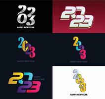 Big Set of 2023 Happy New Year logo text design 2023 number design template vector