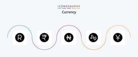 paquete de iconos de glifo de moneda 5 que incluye. dinero . finanzas. rayo Nigeria vector
