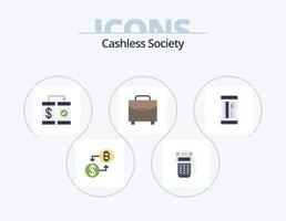 Cashless Society Flat Icon Pack 5 Icon Design. payment. digital. machine. wallet. mobile vector