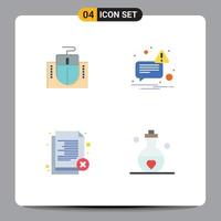 Pictogram Set of 4 Simple Flat Icons of mouse office education sent reject Editable Vector Design Elements