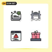 4 Creative Icons Modern Signs and Symbols of connection development secure citysets error Editable Vector Design Elements