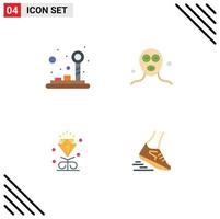 4 iconos creativos signos y símbolos modernos de control amor joystick máscara facial boda elementos de diseño vectorial editables vector