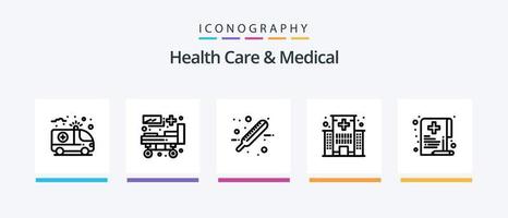 Health Care And Medical Line 5 Icon Pack Including health. building. dental. natural. herbal. Creative Icons Design vector