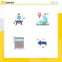 Set of 4 Modern UI Icons Symbols Signs for easel page gps marker web Editable Vector Design Elements