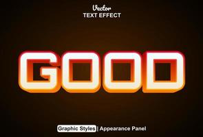 good text effect with graphic style and editable vector