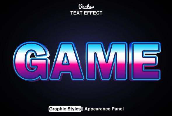 Game text effects with graphic style and editable.