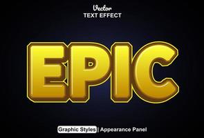 epic text effect with graphic style and editable. vector