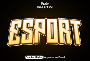 esport text effect with graphic style and editable. vector