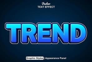 trend text effect with graphic style and editable. vector