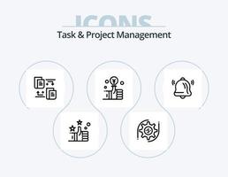 Task And Project Management Line Icon Pack 5 Icon Design. world. smart. box. investment. bulb vector