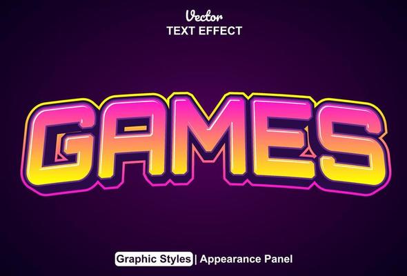 Games text effects with graphic style and editable.