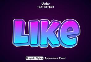 like text effect with graphic style and editable. vector