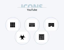 youtube glyph icon pack 5 diseño de iconos. vr. 3d. menú. llave. mecanografía vector