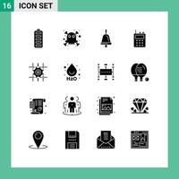 Set of 16 Modern UI Icons Symbols Signs for drop computing education gear walkie talkie Editable Vector Design Elements