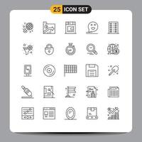 25 iconos creativos signos y símbolos modernos de enfermedad informe feliz burbuja de comentarios elementos de diseño vectorial editables vector