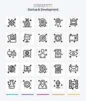 Creative Startup And Develepment 25 OutLine icon pack  Such As file. photo. map. image. money vector