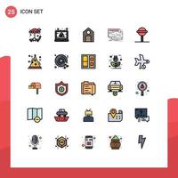 Filled line Flat Color Pack of 25 Universal Symbols of chupa memory learn electronic component Editable Vector Design Elements