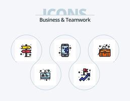 Business And Teamwork Line Filled Icon Pack 5 Icon Design. . business. business. achievement. users vector