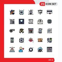 Universal Icon Symbols Group of 25 Modern Filled line Flat Colors of finance projector safe bar moon Editable Vector Design Elements